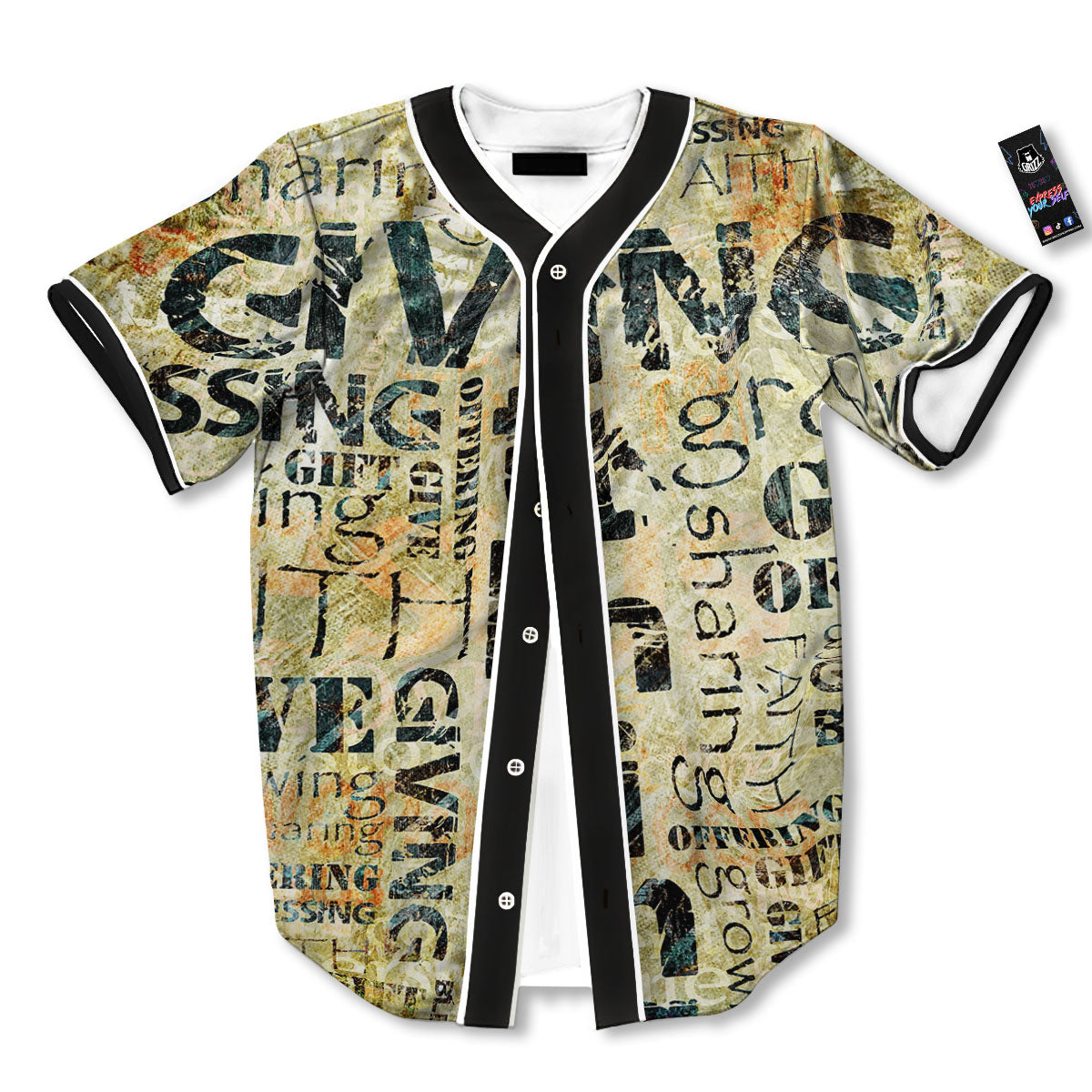 Religious Words Tithing And Giving Print Baseball Jersey-grizzshop