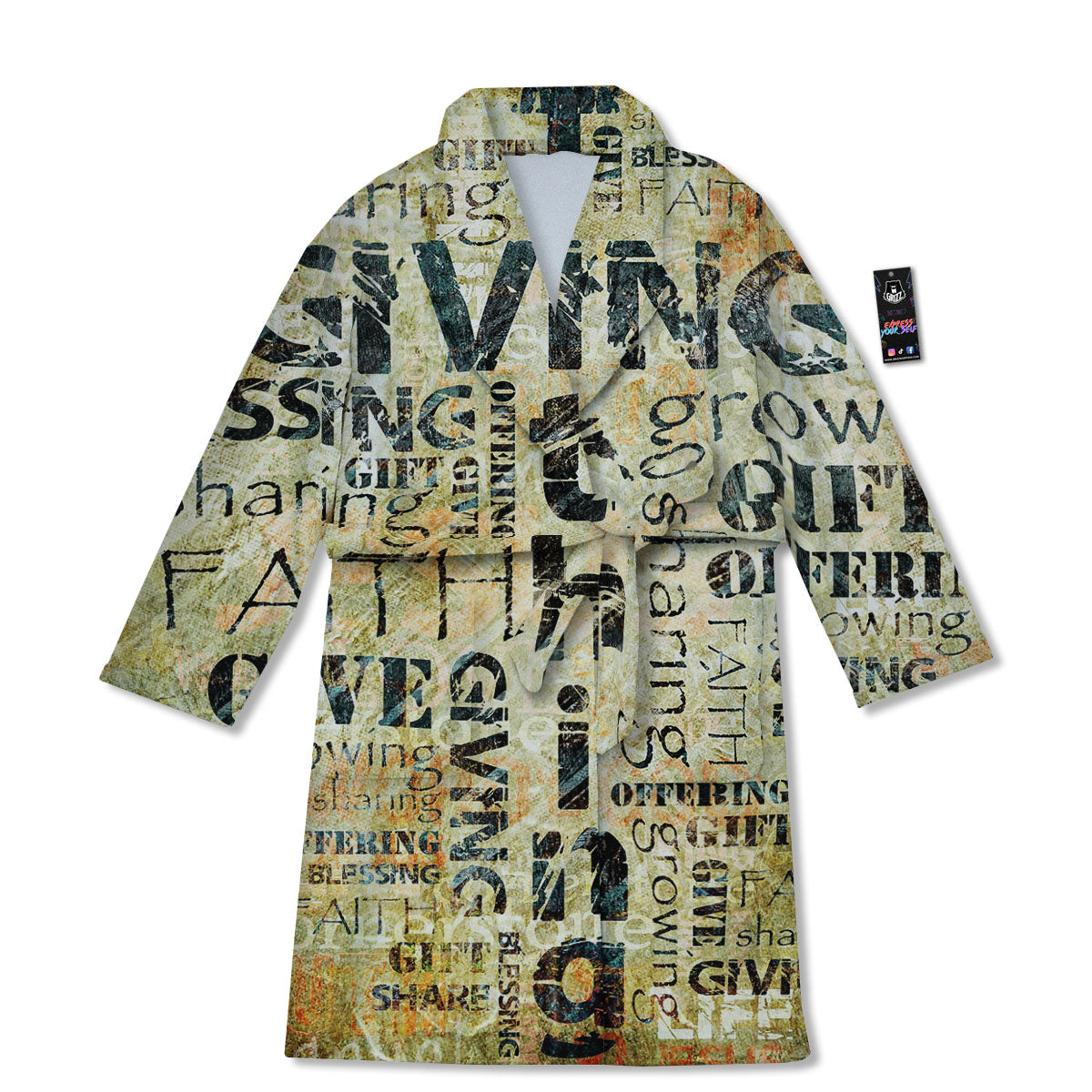 Religious Words Tithing And Giving Print Bathrobe-grizzshop