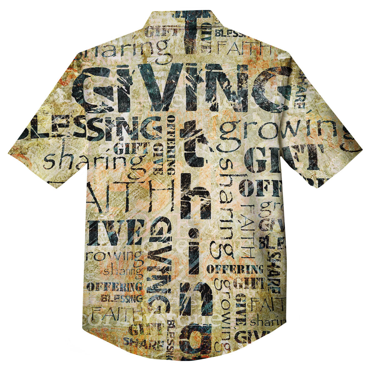 Religious Words Tithing And Giving Print Button Up Shirt-grizzshop