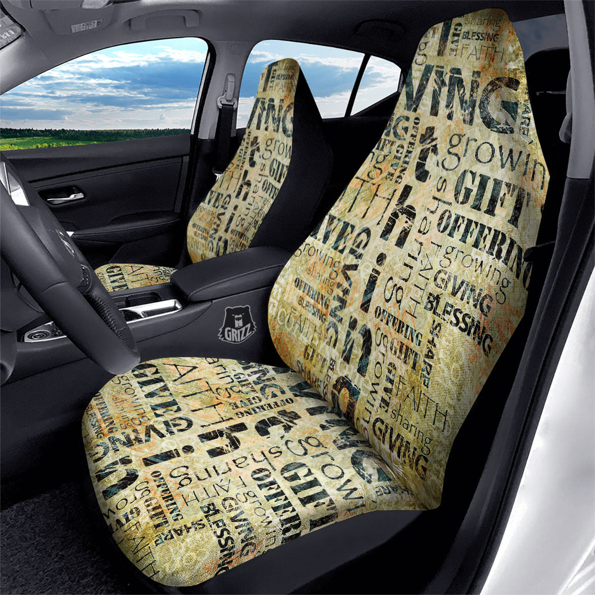 Religious Words Tithing And Giving Print Car Seat Covers-grizzshop
