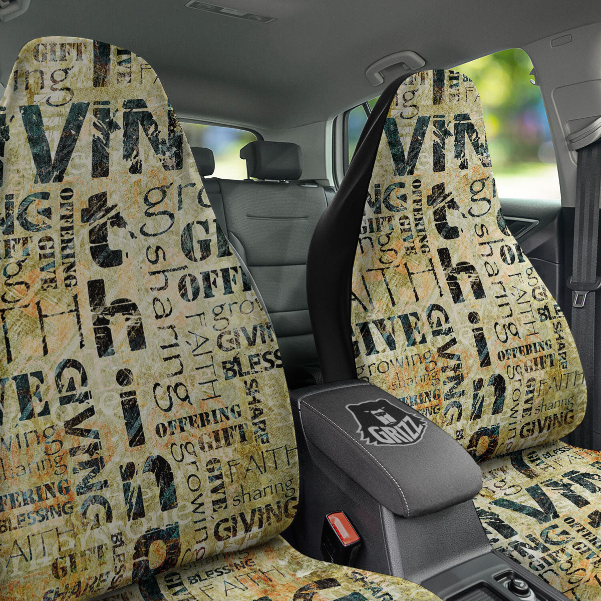 Religious Words Tithing And Giving Print Car Seat Covers-grizzshop