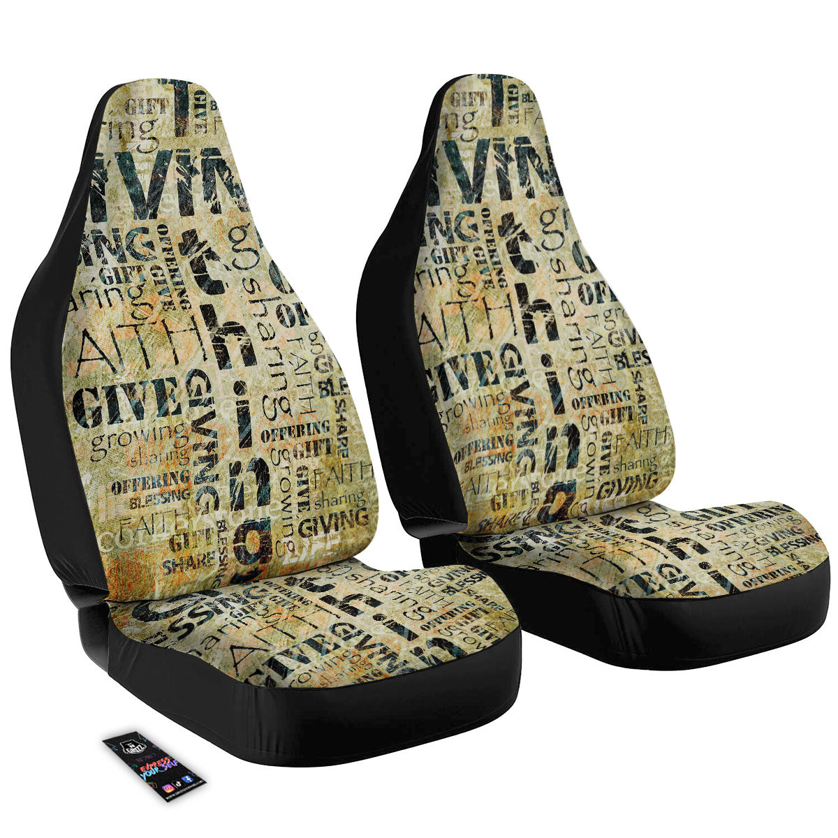 Religious Words Tithing And Giving Print Car Seat Covers-grizzshop