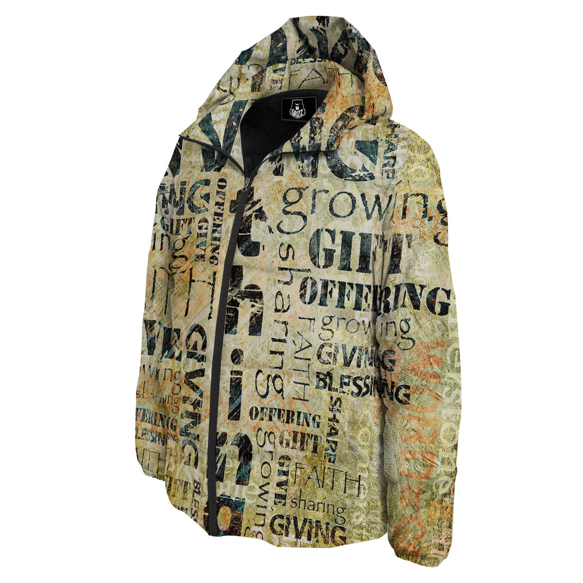 Religious Words Tithing And Giving Print Down Jacket-grizzshop