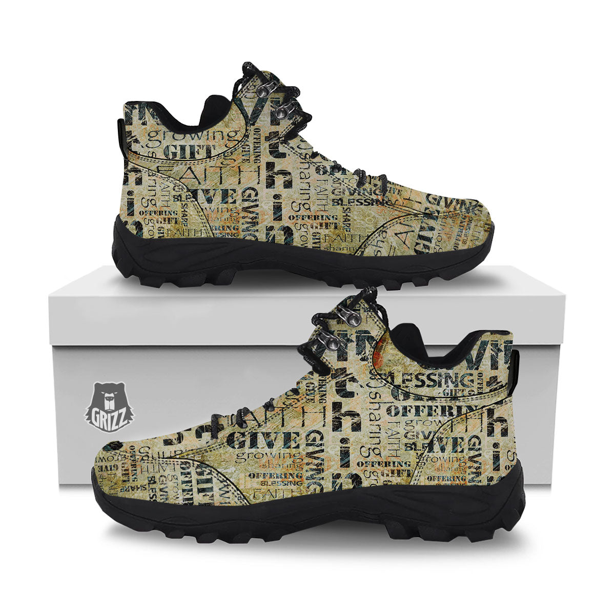 Religious Words Tithing And Giving Print Hiking Shoes-grizzshop
