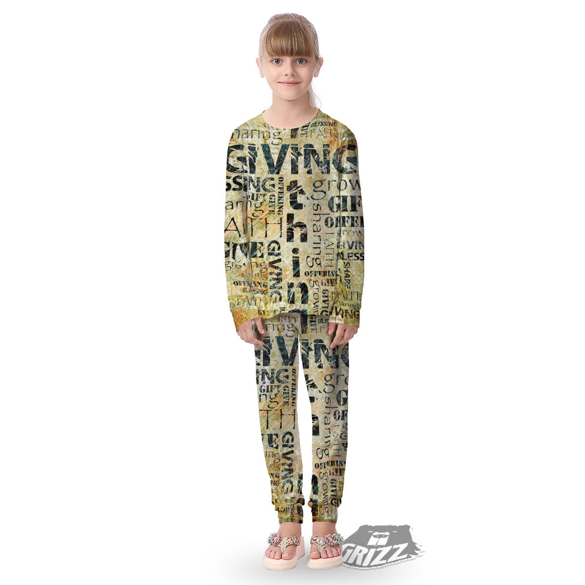 Religious Words Tithing And Giving Print Kid's Pajamas-grizzshop