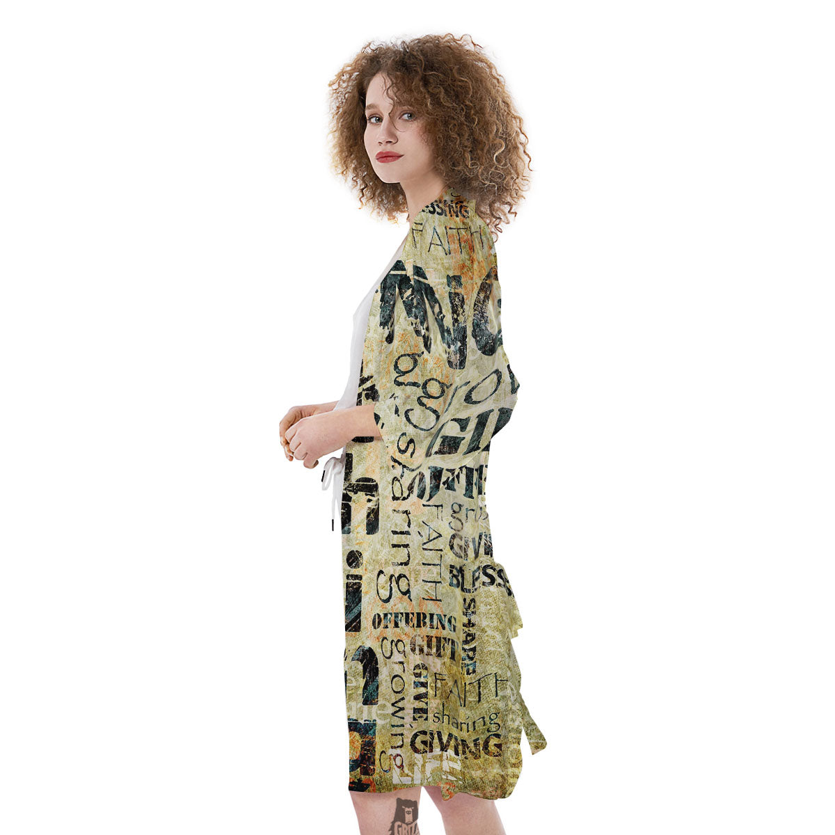 Religious Words Tithing And Giving Print Kimono-grizzshop
