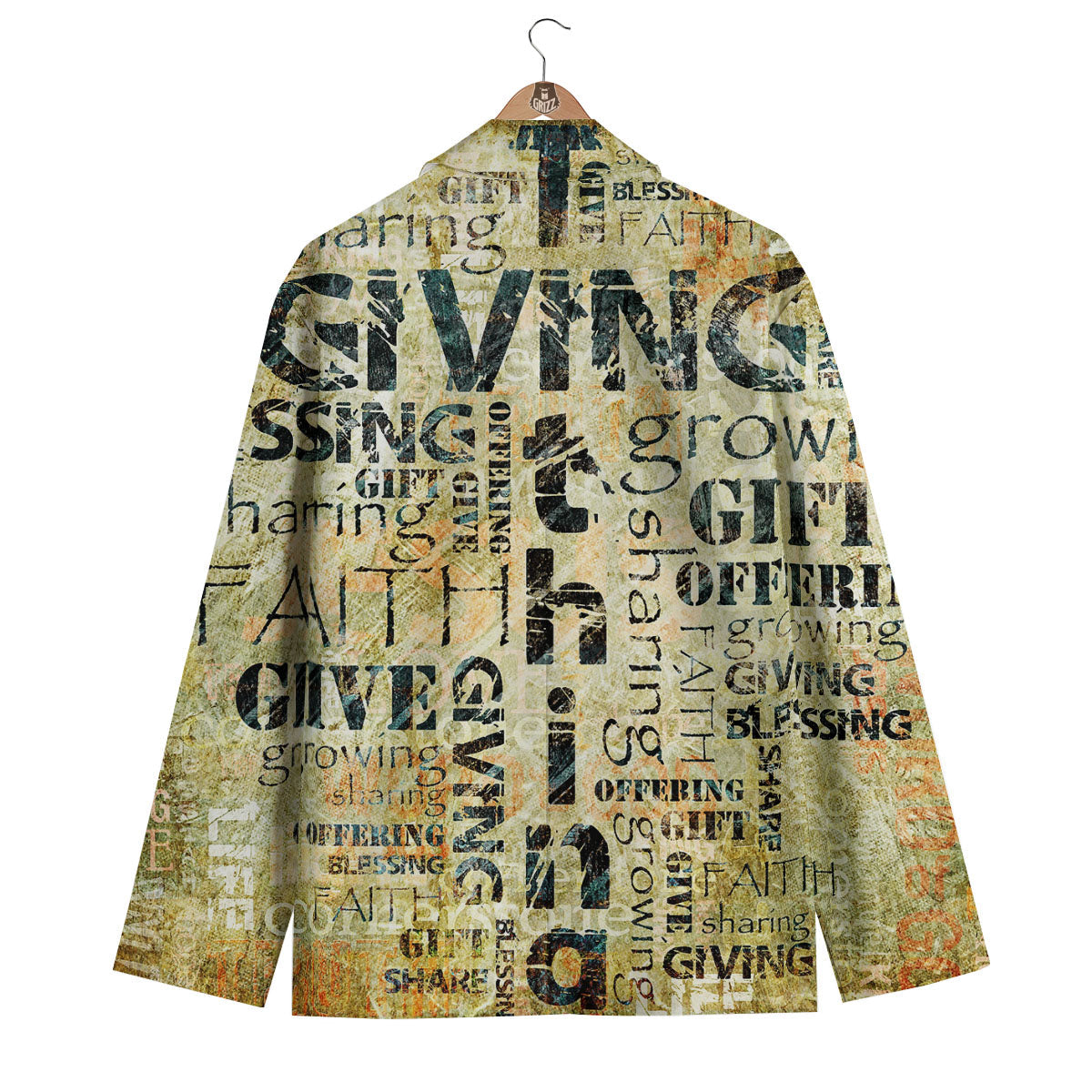 Religious Words Tithing And Giving Print Men's Blazer-grizzshop