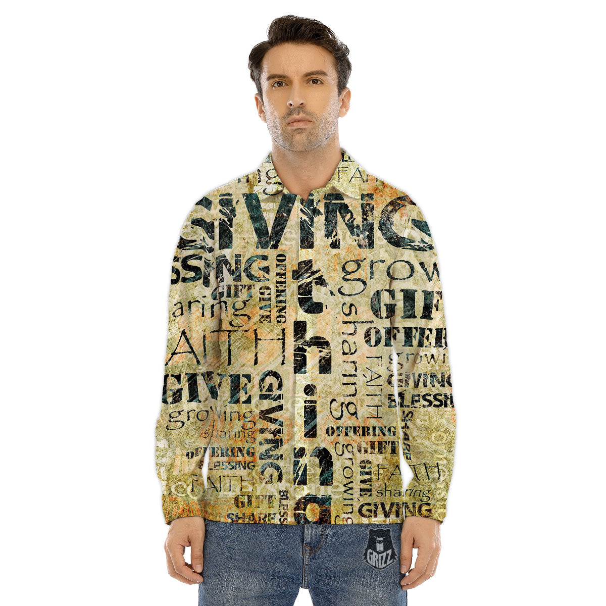 Religious Words Tithing And Giving Print Men's Dress Shirts-grizzshop