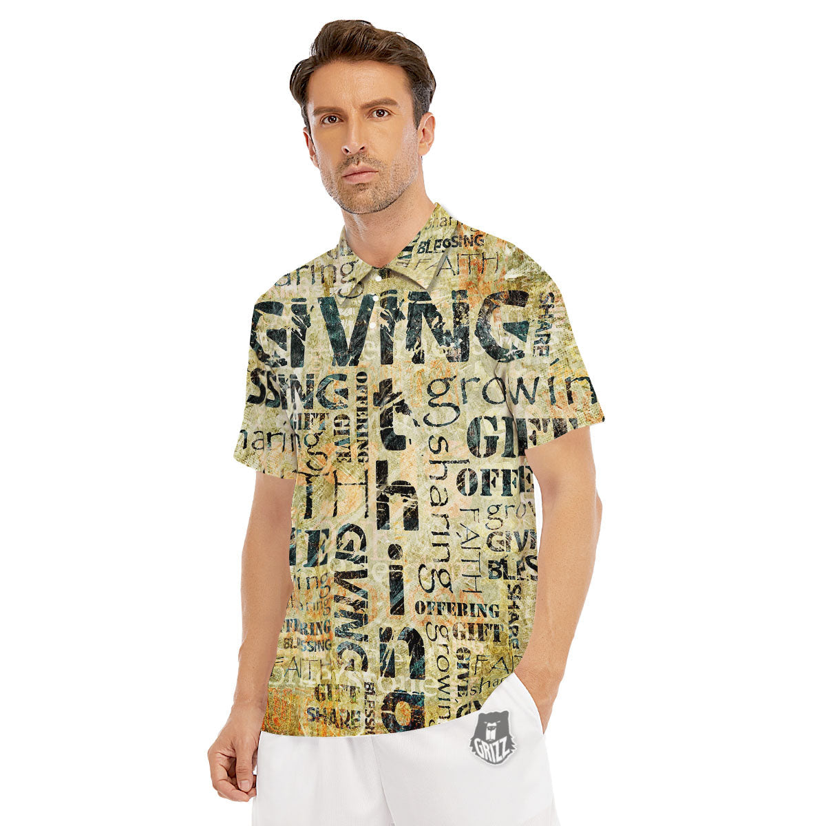 Religious Words Tithing And Giving Print Men's Golf Shirts-grizzshop