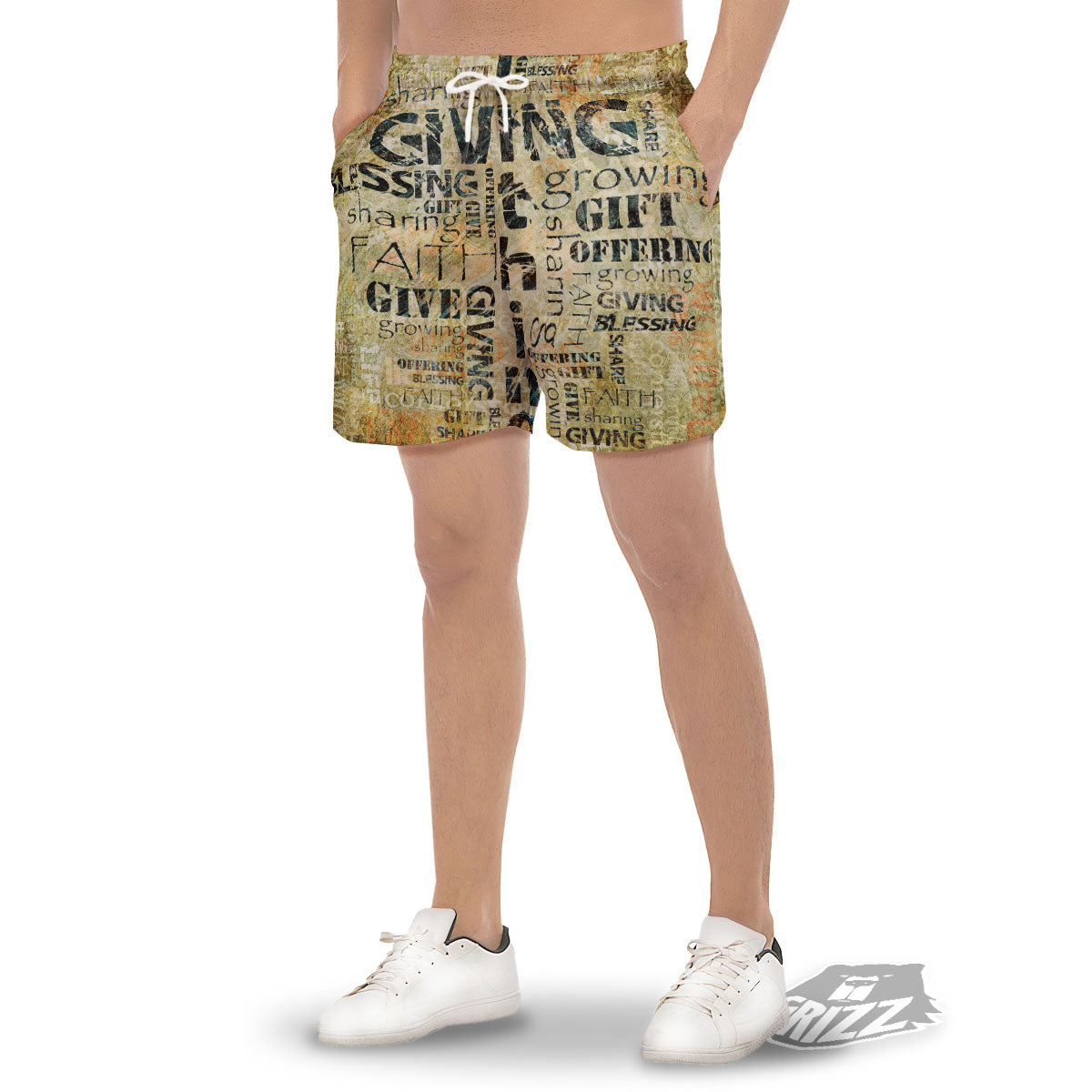Religious Words Tithing And Giving Print Men's Gym Shorts-grizzshop