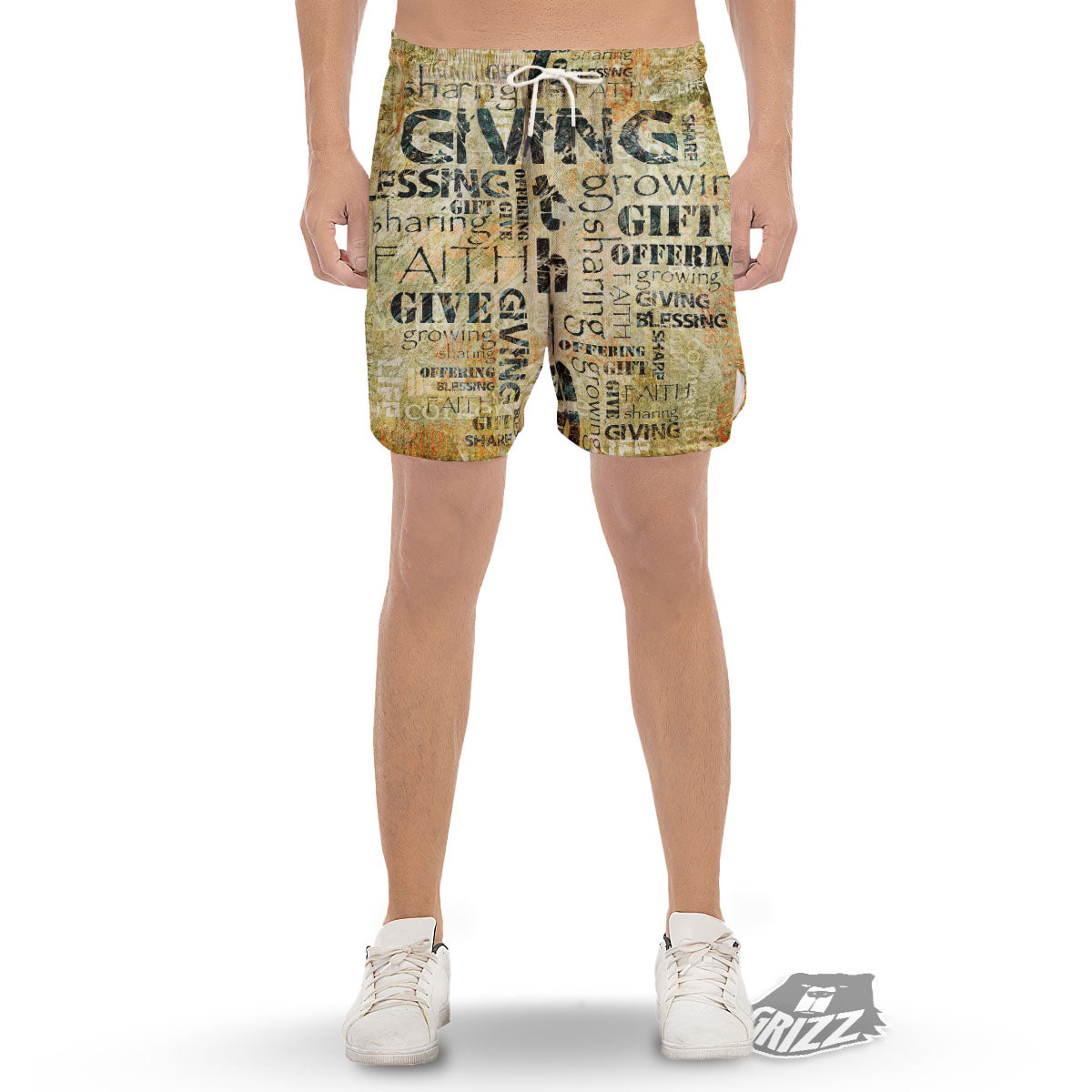 Religious Words Tithing And Giving Print Men's Gym Shorts-grizzshop