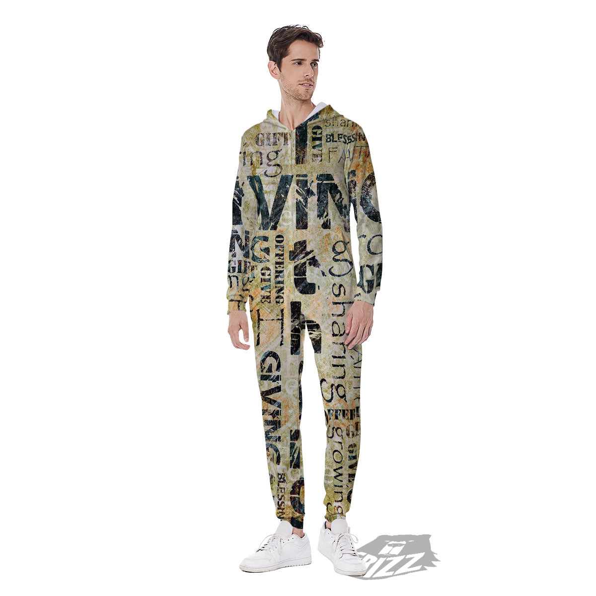 Religious Words Tithing And Giving Print Men's Jumpsuit-grizzshop