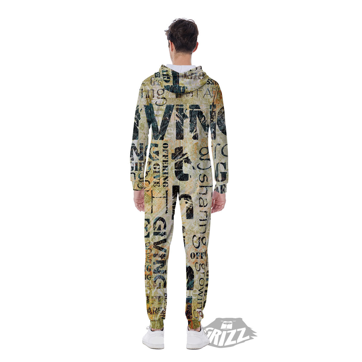 Religious Words Tithing And Giving Print Men's Jumpsuit-grizzshop