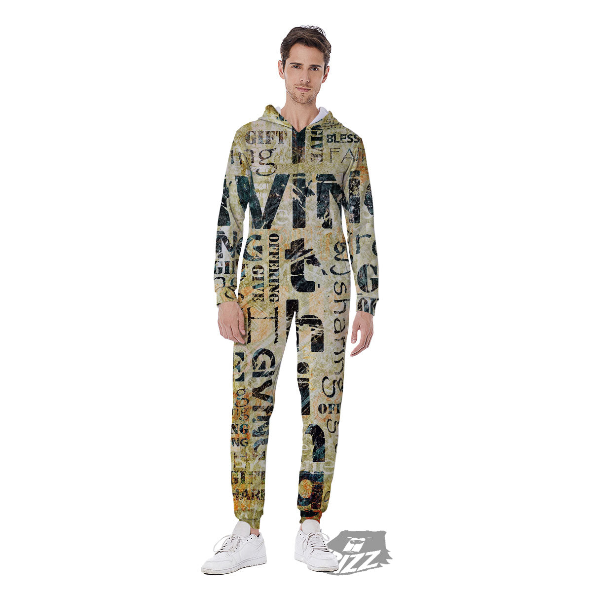 Religious Words Tithing And Giving Print Men's Jumpsuit-grizzshop