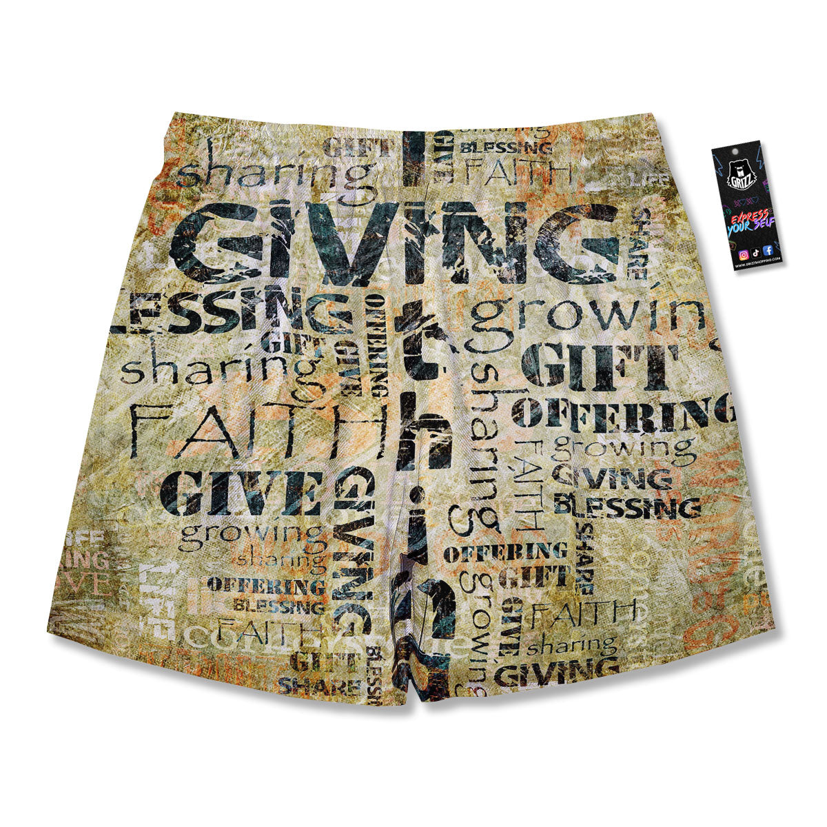 Religious Words Tithing And Giving Print Men's Running Shorts-grizzshop
