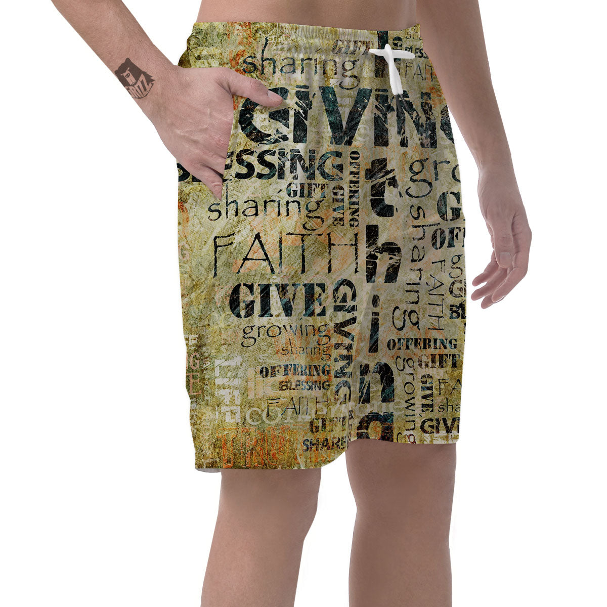 Religious Words Tithing And Giving Print Men's Shorts-grizzshop