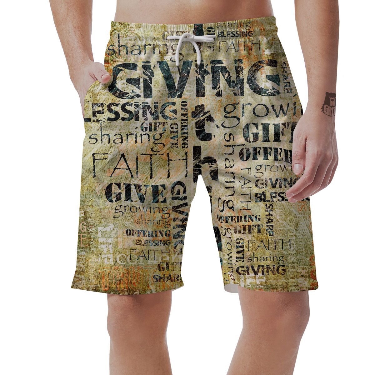 Religious Words Tithing And Giving Print Men's Shorts-grizzshop