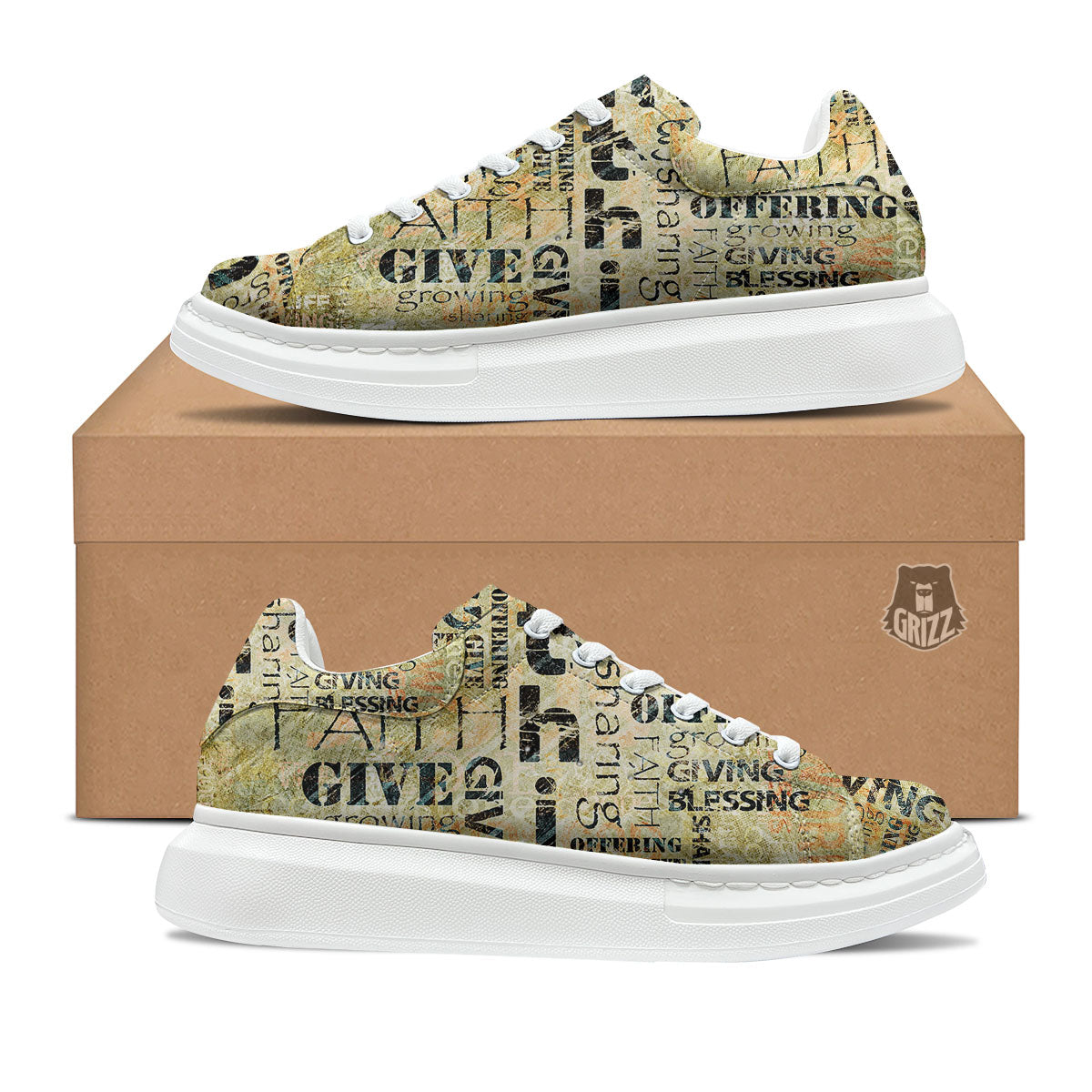 Religious Words Tithing And Giving Print Platform Shoes-grizzshop