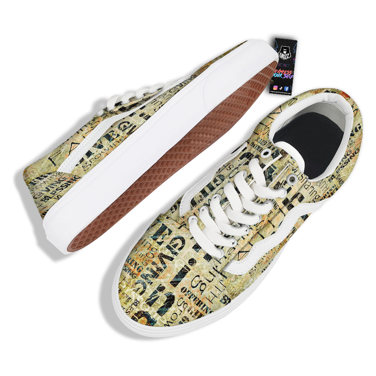 Religious Words Tithing And Giving Print Skate Shoes-grizzshop