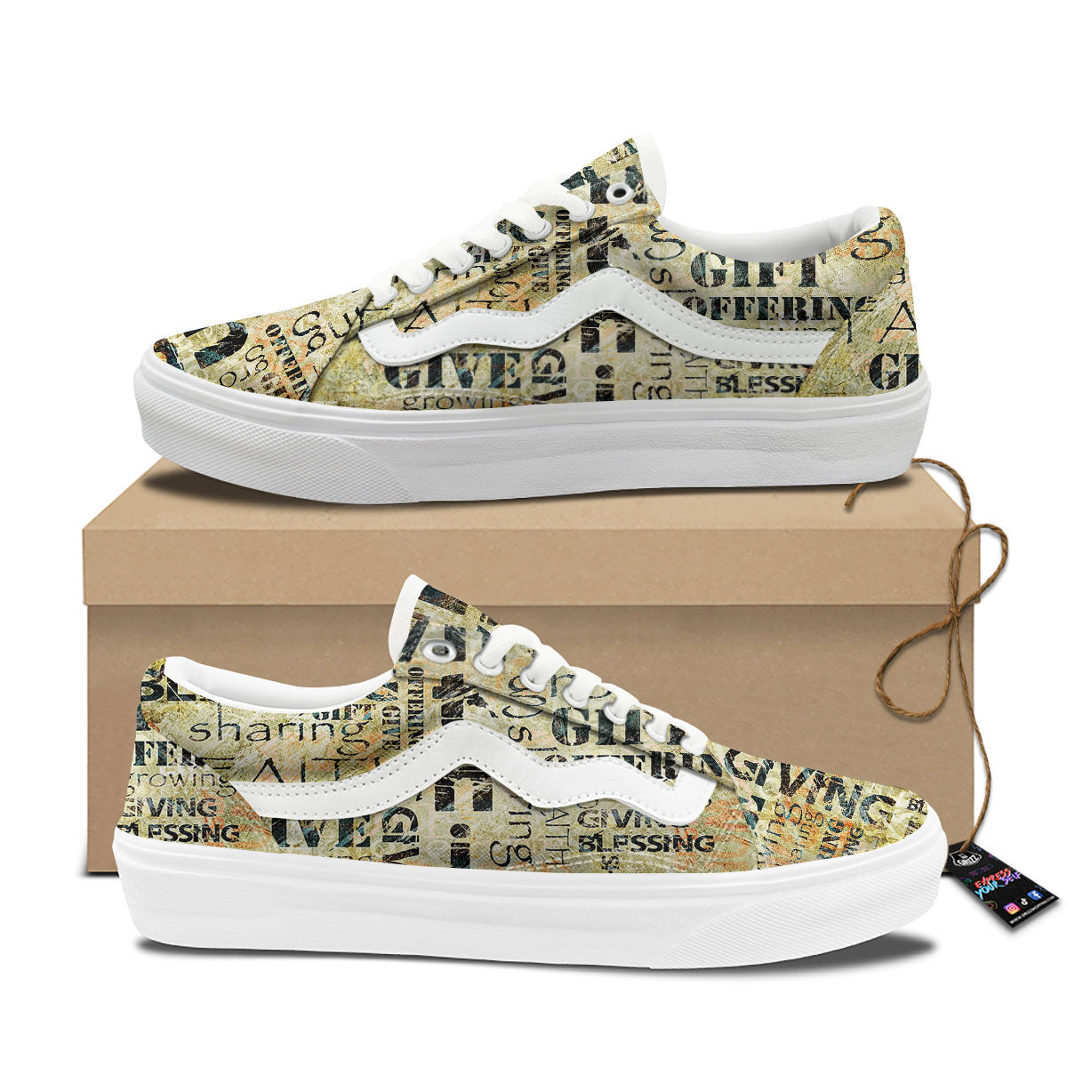 Religious Words Tithing And Giving Print Skate Shoes-grizzshop