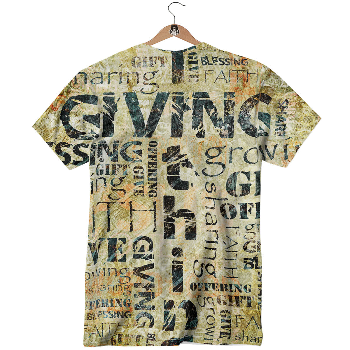 Religious Words Tithing And Giving Print T-Shirt-grizzshop