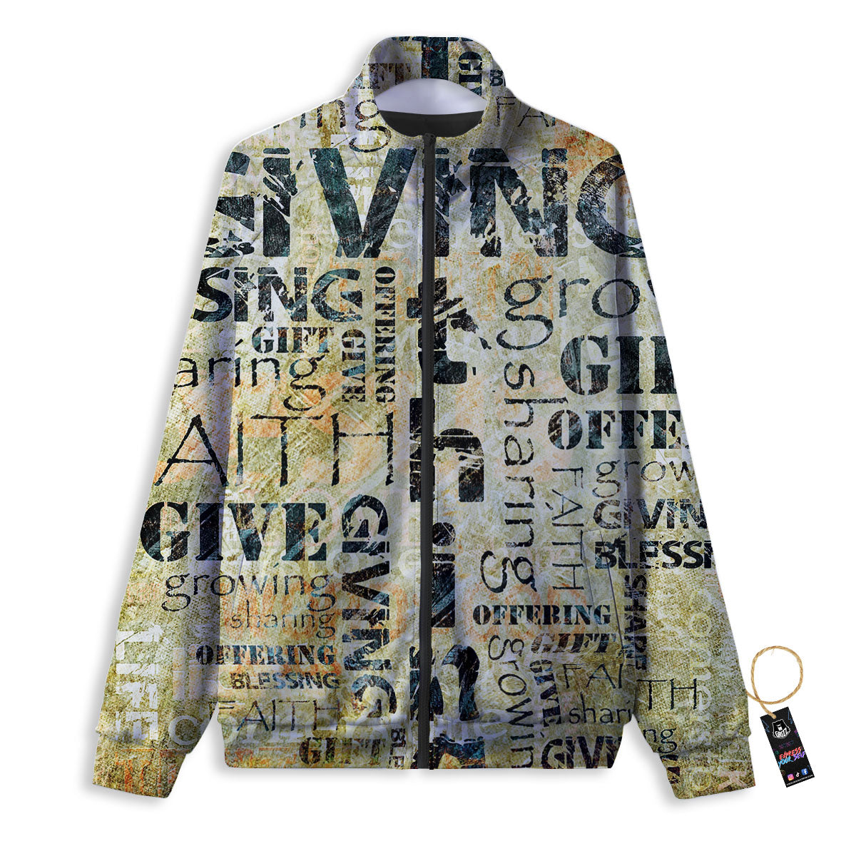 Religious Words Tithing And Giving Print Track Jacket-grizzshop