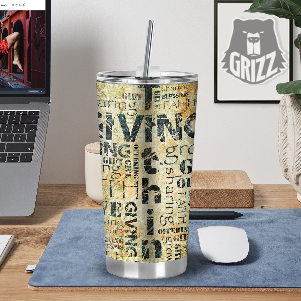 Religious Words Tithing And Giving Print Tumbler-grizzshop