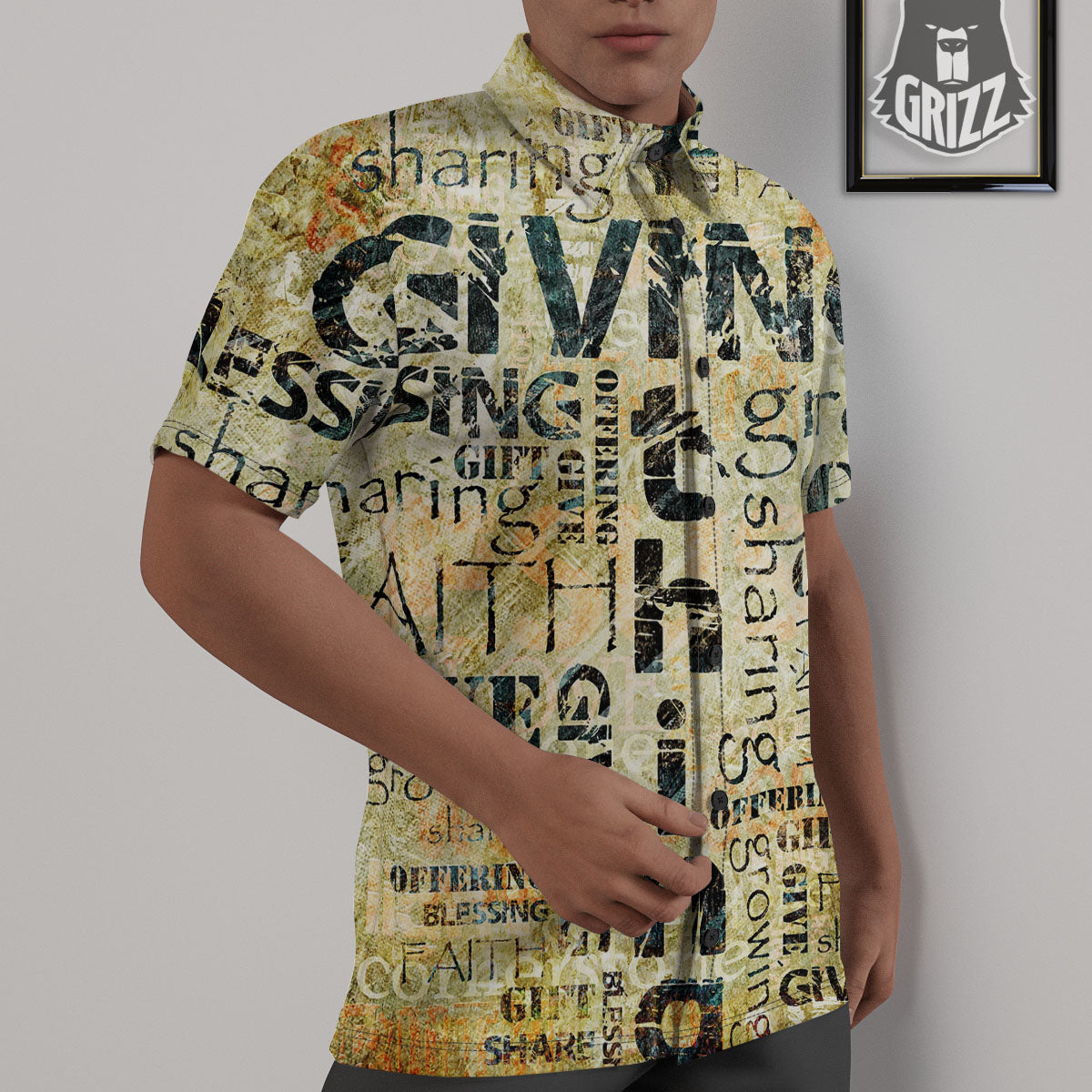Religious Words Tithing And Giving Print Untucked Shirts-grizzshop