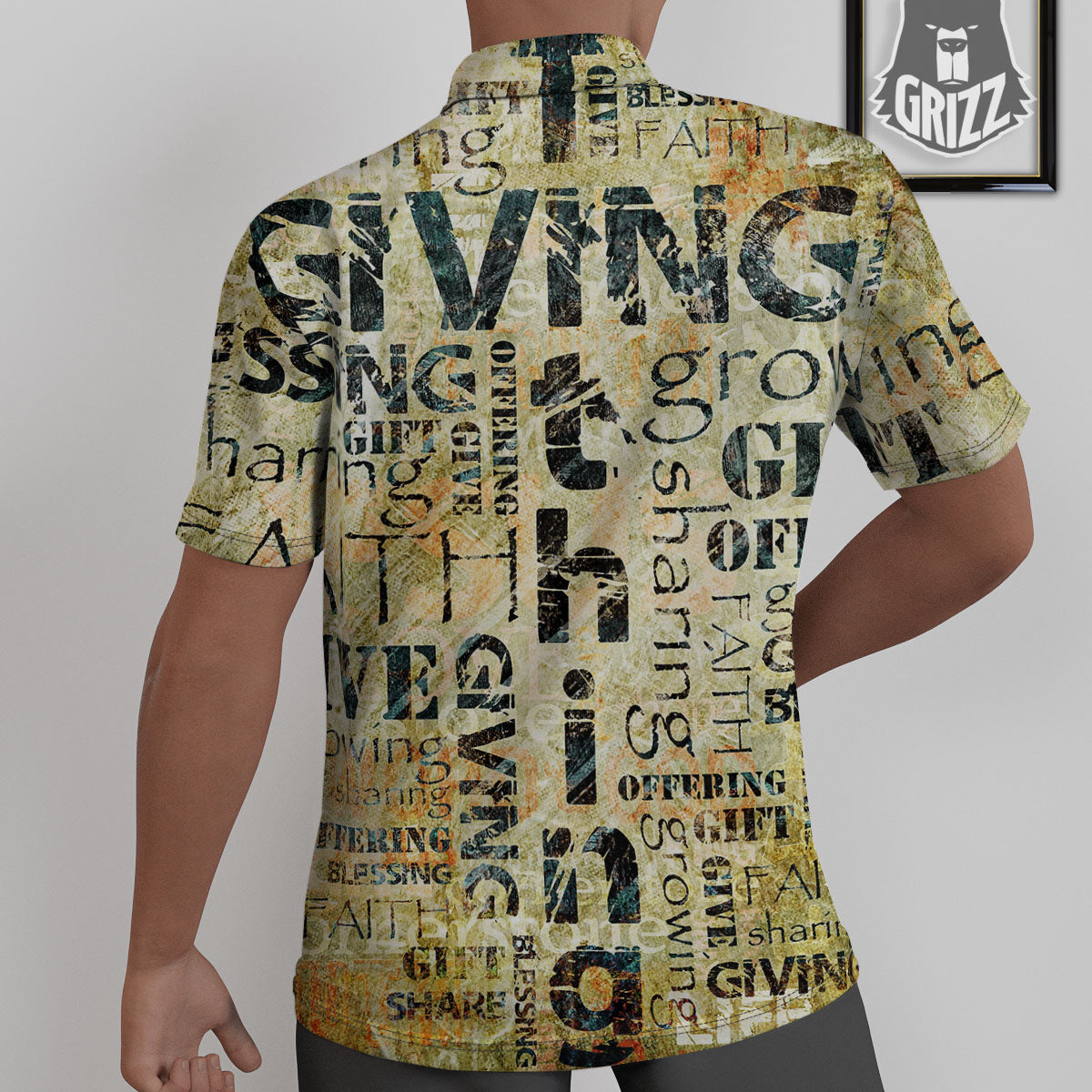 Religious Words Tithing And Giving Print Untucked Shirts-grizzshop