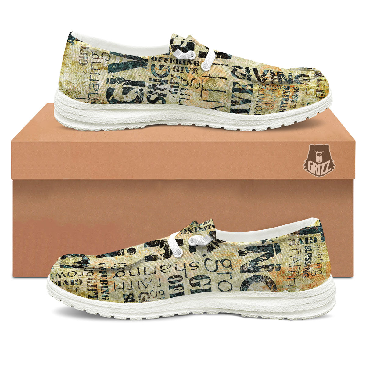 Religious Words Tithing And Giving Print White Loafers-grizzshop