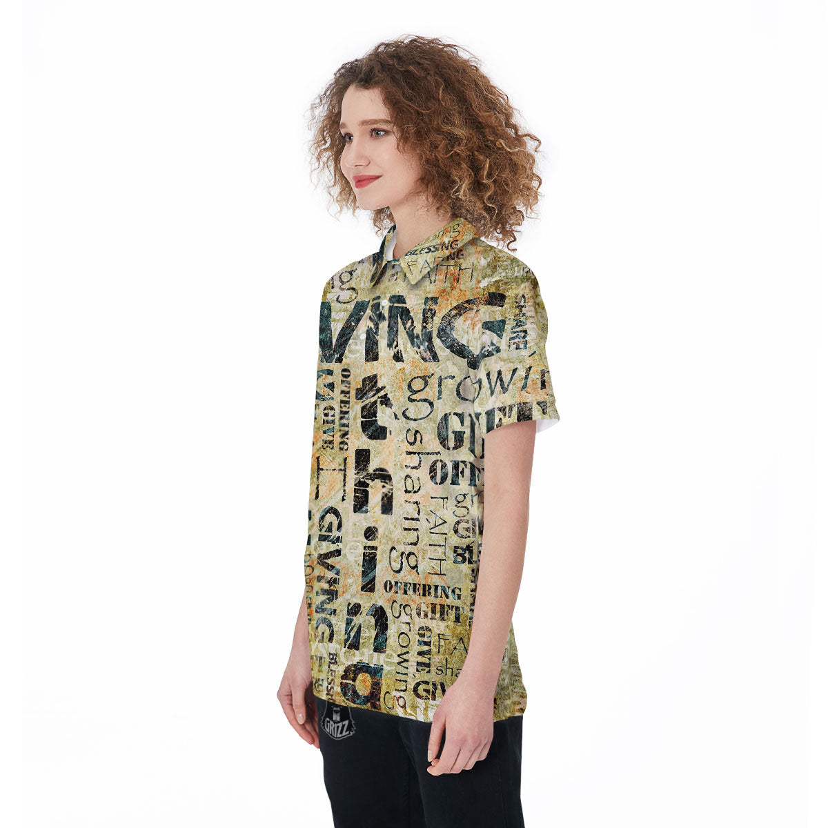 Religious Words Tithing And Giving Print Women's Golf Shirts-grizzshop