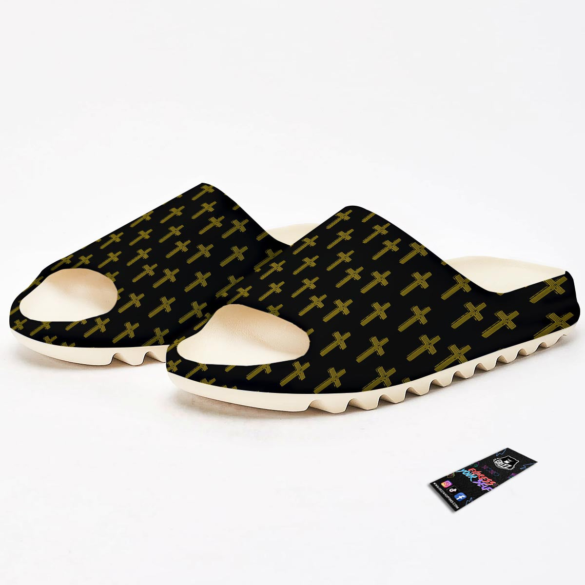 Religious Christian Cross Print Pattern Sandals-grizzshop