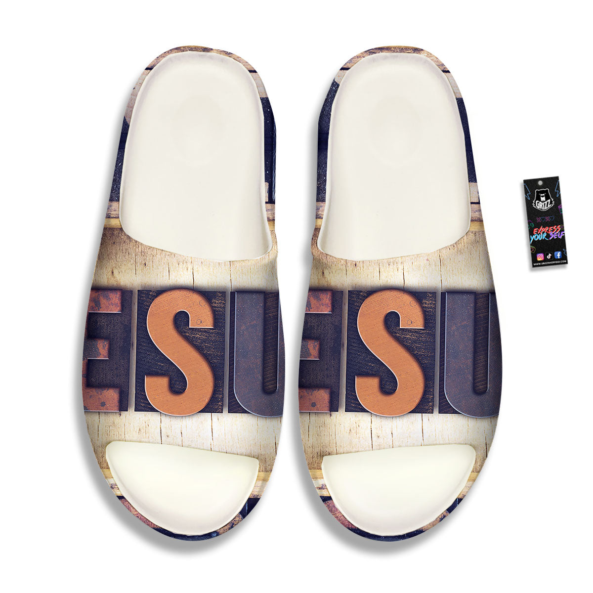 Religious Jesus Words Print Sandals-grizzshop