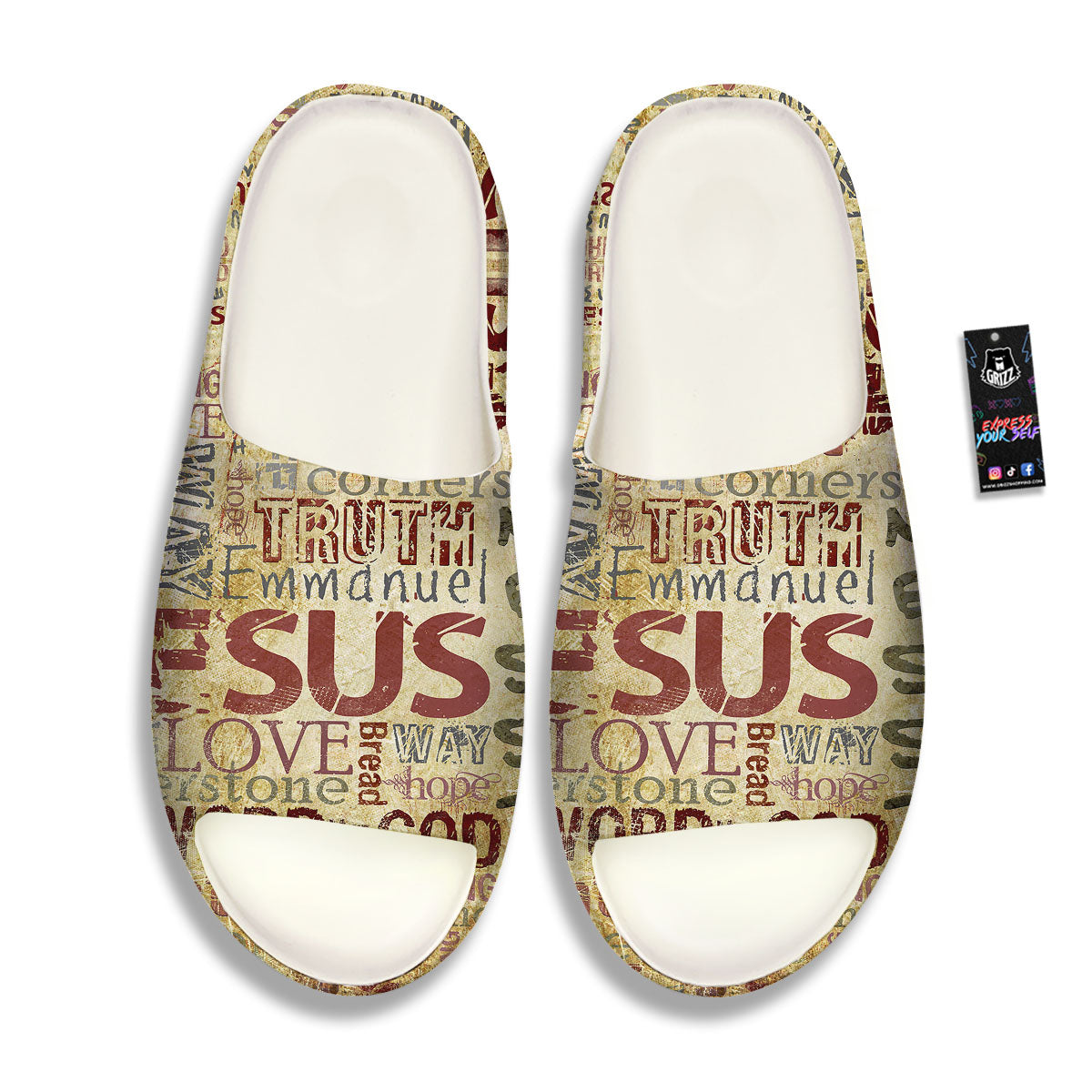 Religious Of God Word Print Sandals-grizzshop