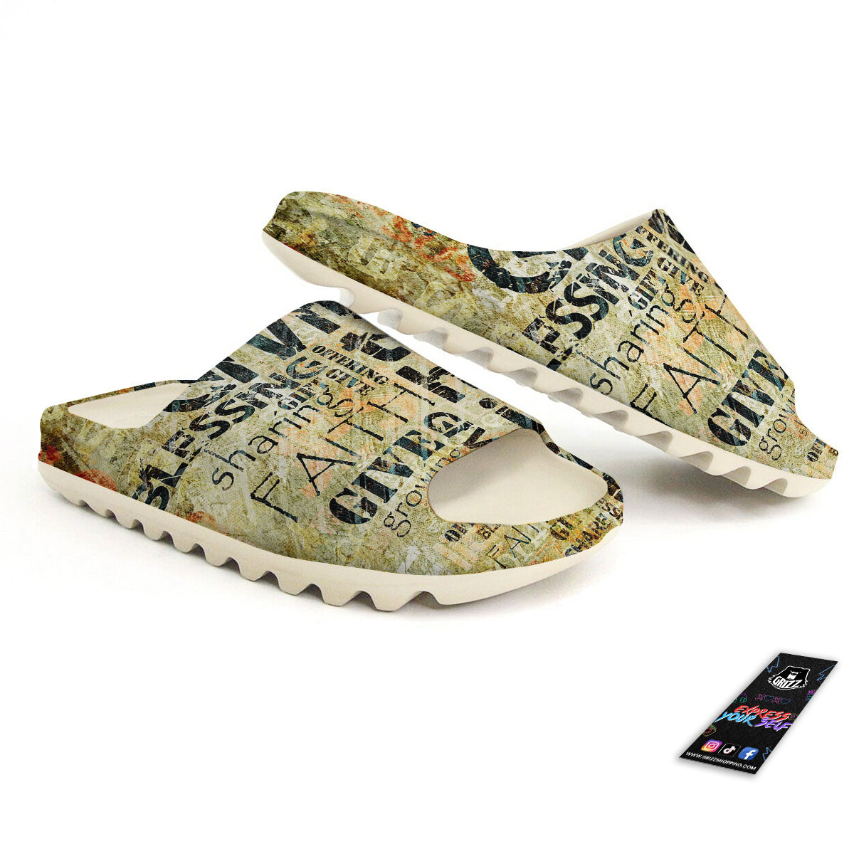 Religious Words Tithing And Giving Print Sandals-grizzshop