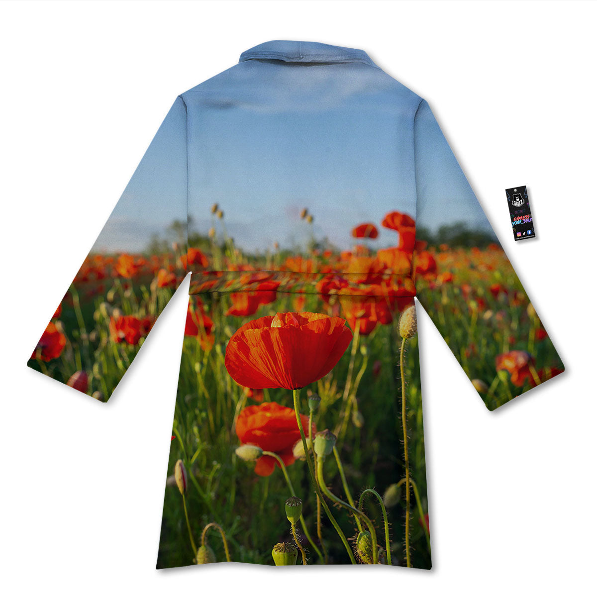 Remembrance Poppy Day Print Bathrobe-grizzshop