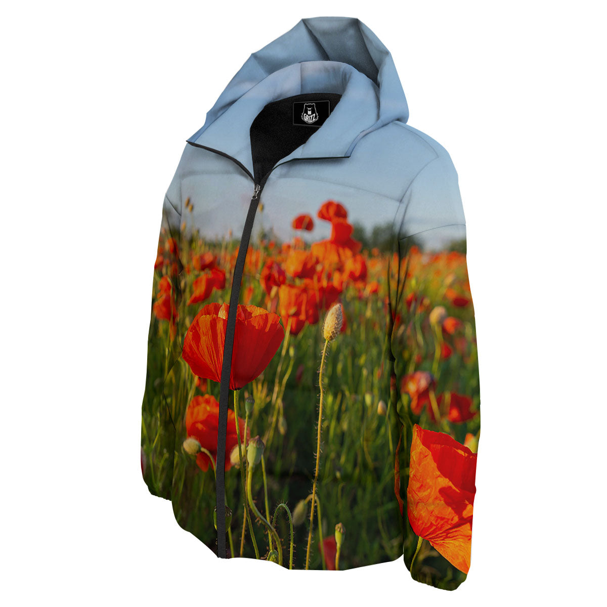 Remembrance Poppy Day Print Down Jacket-grizzshop