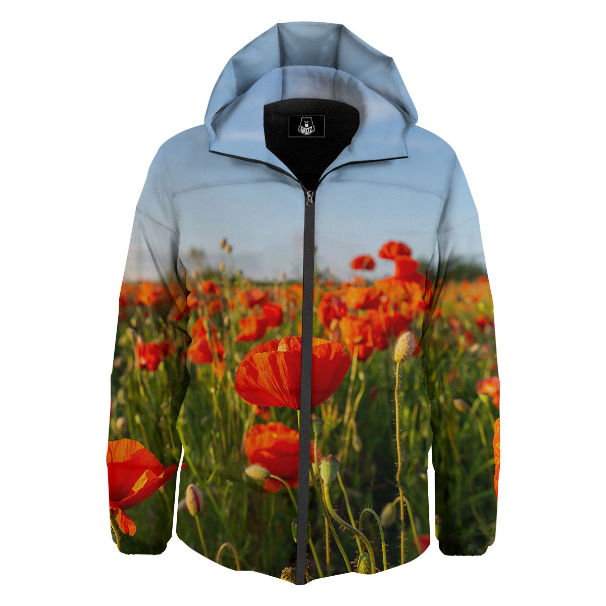 Remembrance Poppy Day Print Down Jacket-grizzshop