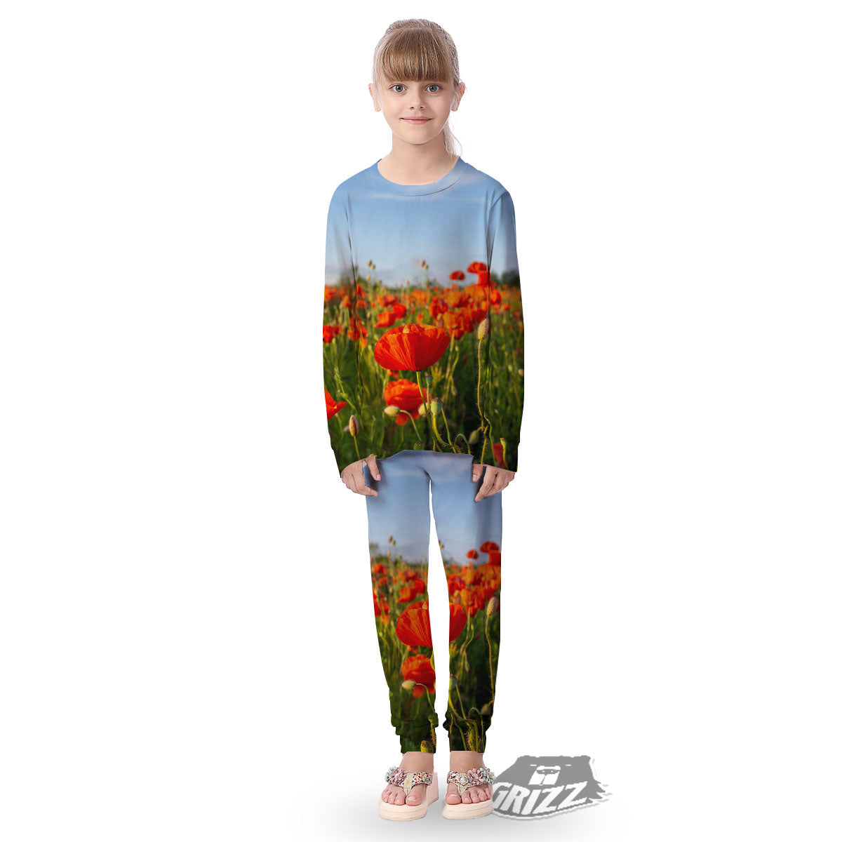 Remembrance Poppy Day Print Kid's Pajamas-grizzshop