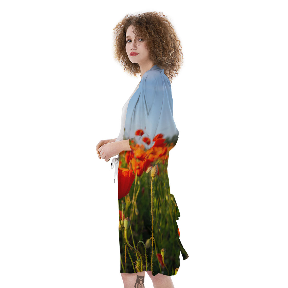 Remembrance Poppy Day Print Kimono-grizzshop