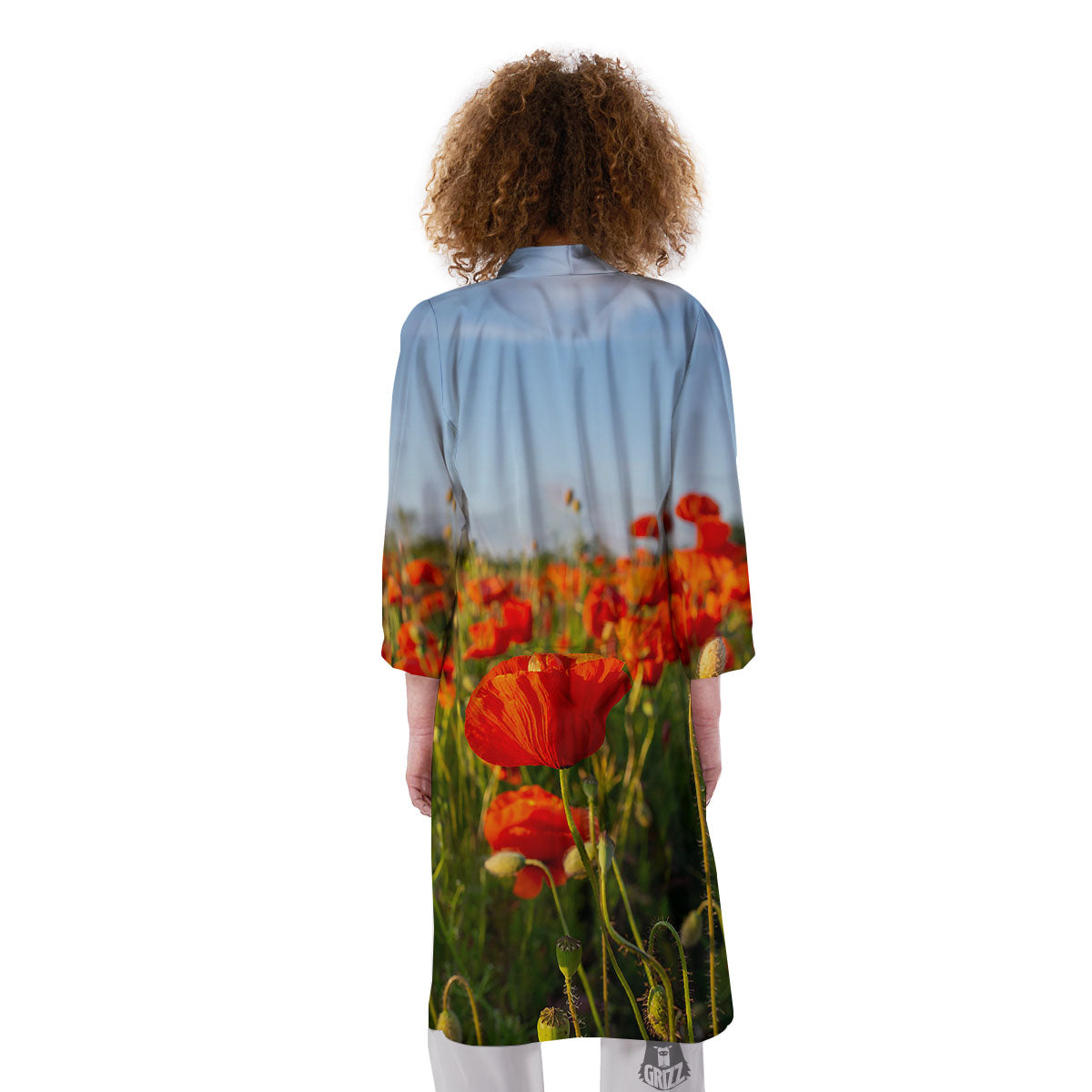 Remembrance Poppy Day Print Kimono-grizzshop