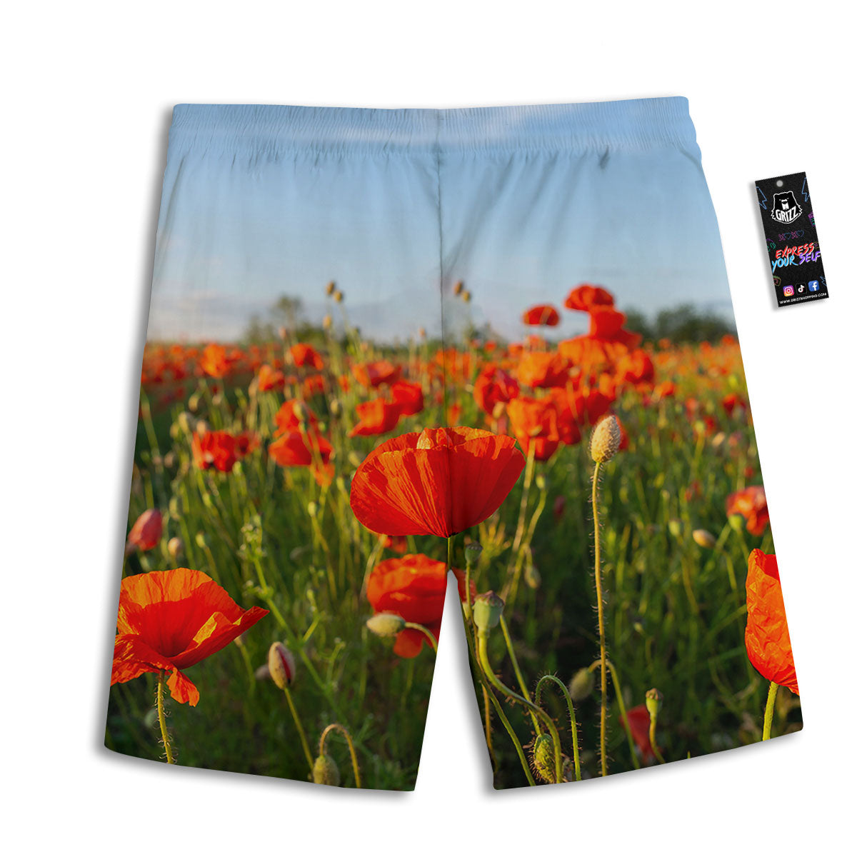 Remembrance Poppy Day Print Men's Athletic Shorts