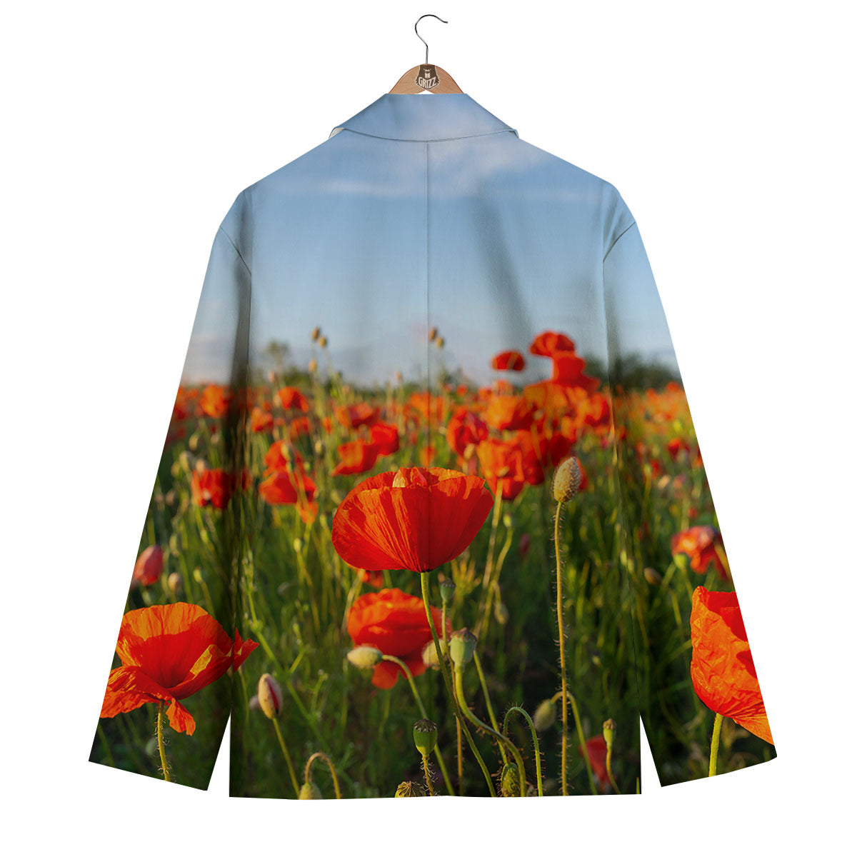 Remembrance Poppy Day Print Men's Blazer-grizzshop