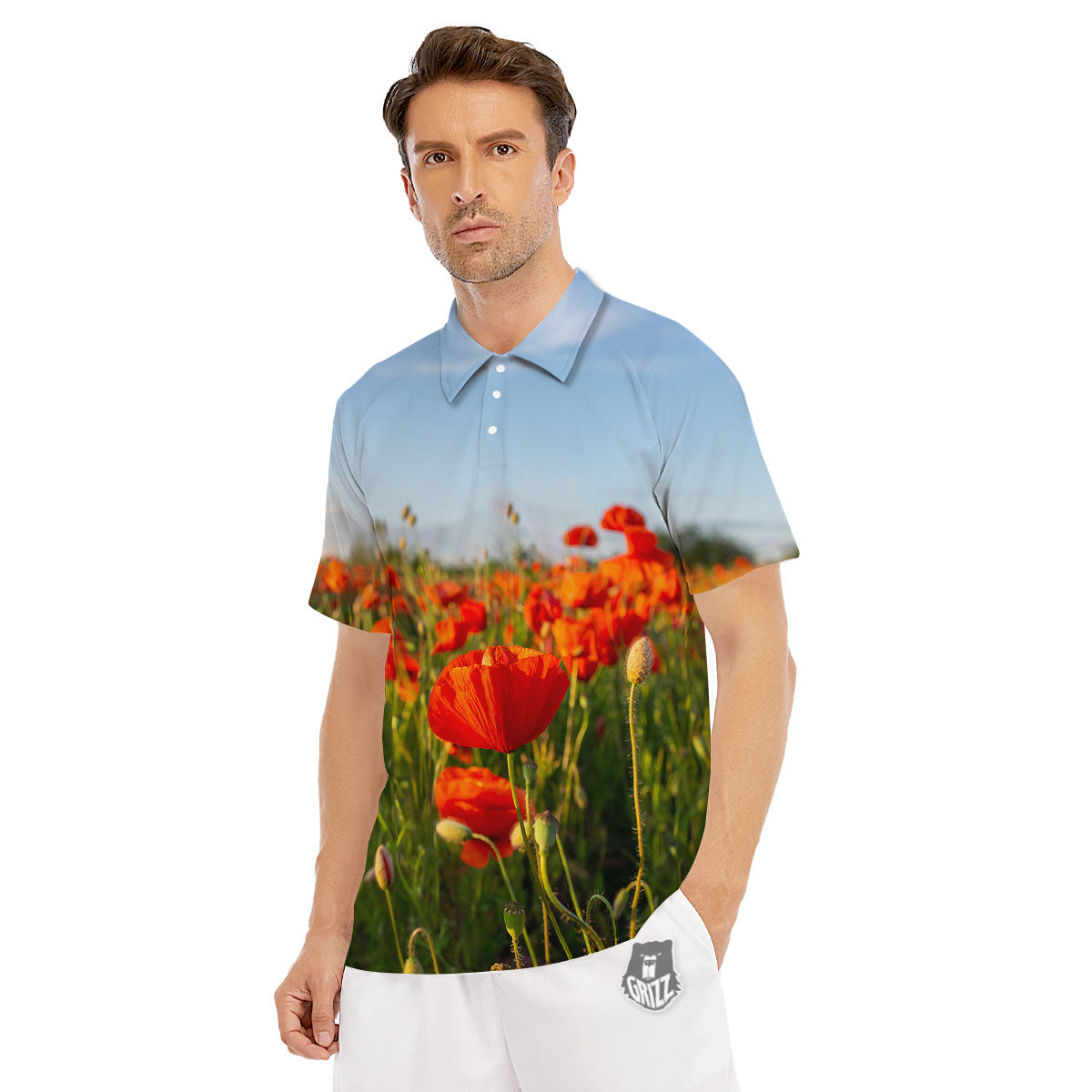 Remembrance Poppy Day Print Men's Golf Shirts-grizzshop