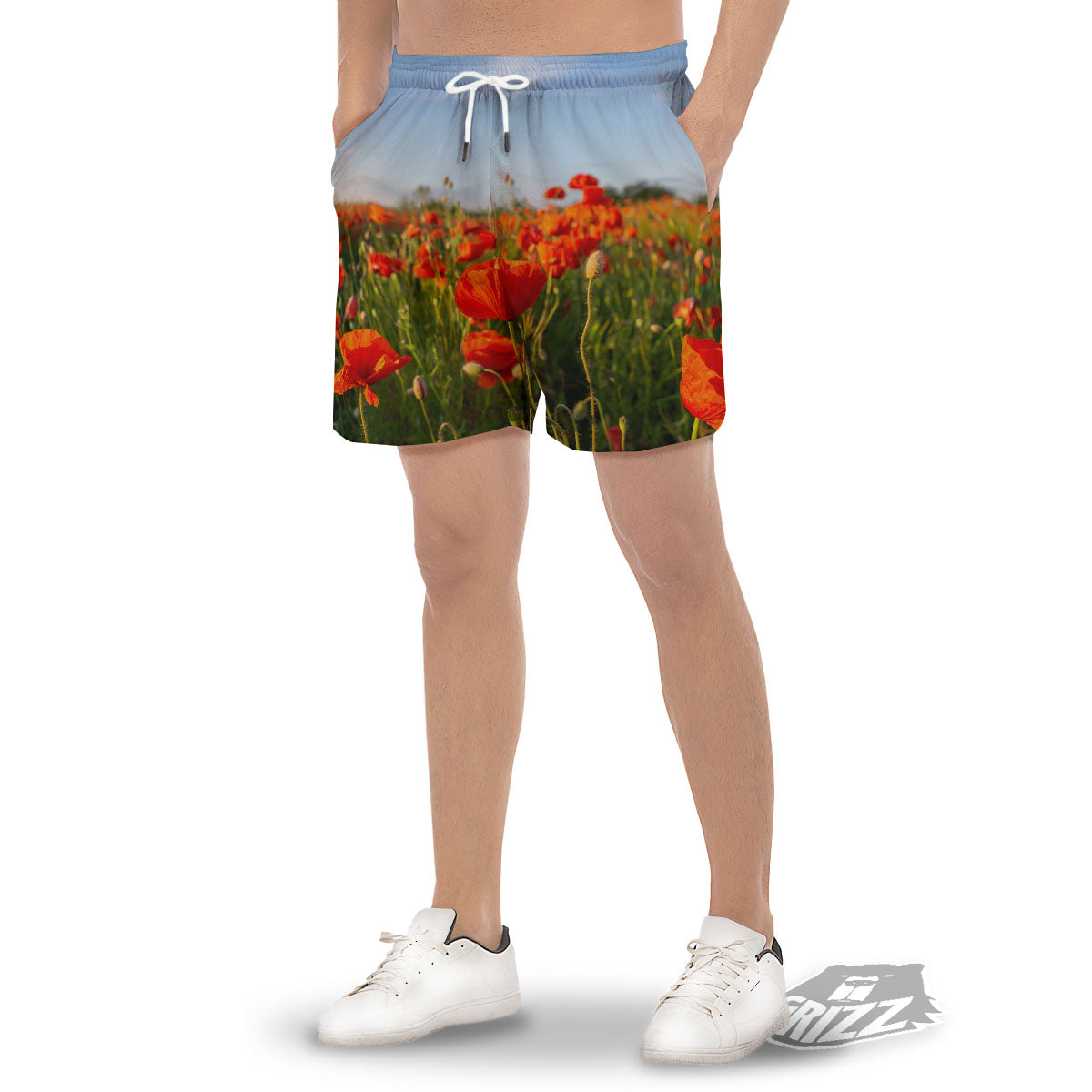 Remembrance Poppy Day Print Men's Gym Shorts-grizzshop