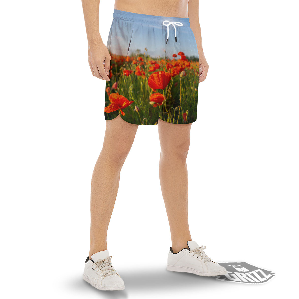 Remembrance Poppy Day Print Men's Gym Shorts-grizzshop