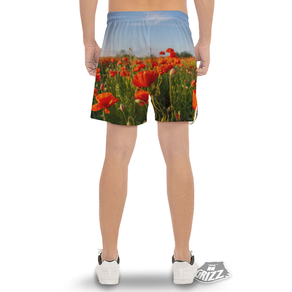 Remembrance Poppy Day Print Men's Gym Shorts-grizzshop