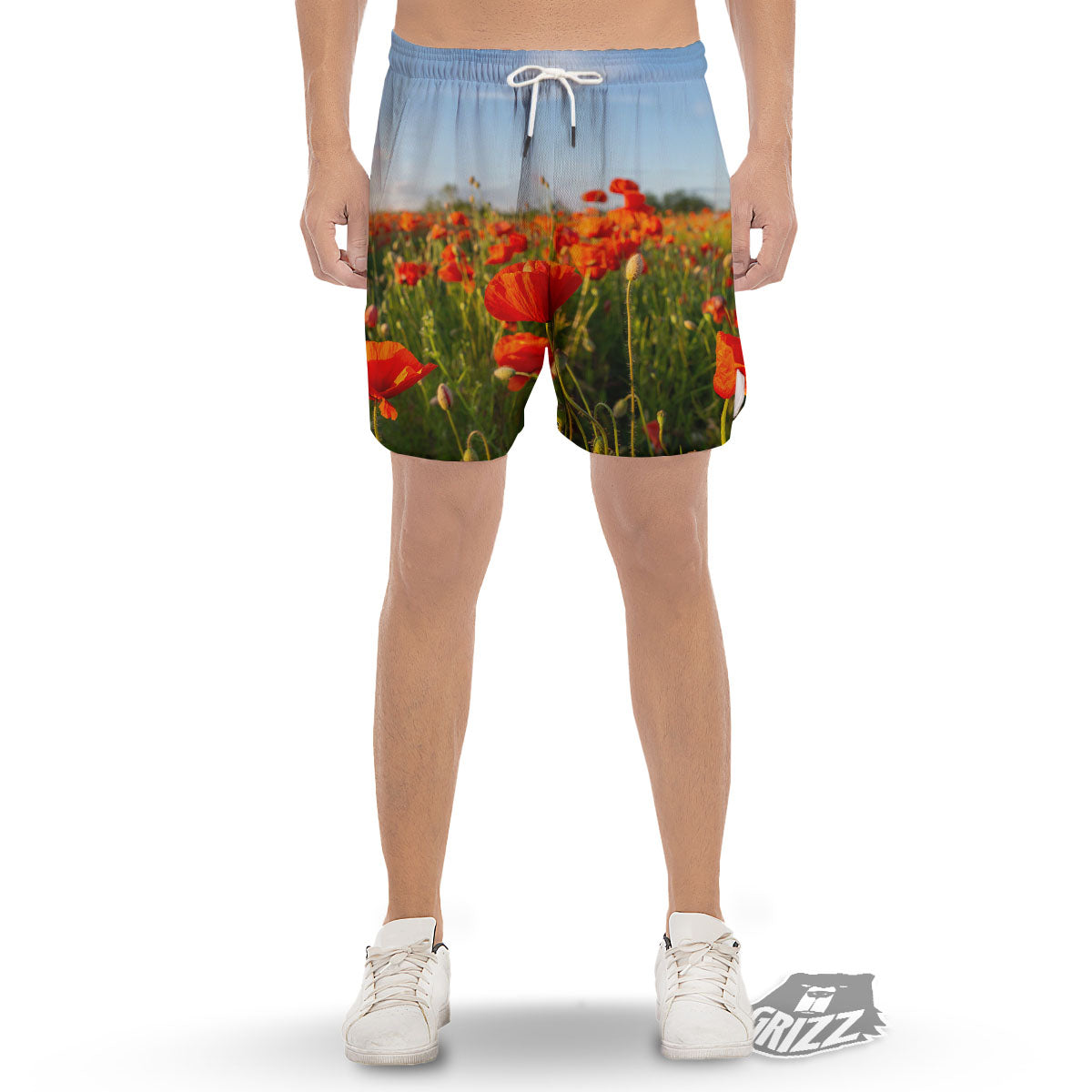 Remembrance Poppy Day Print Men's Gym Shorts-grizzshop