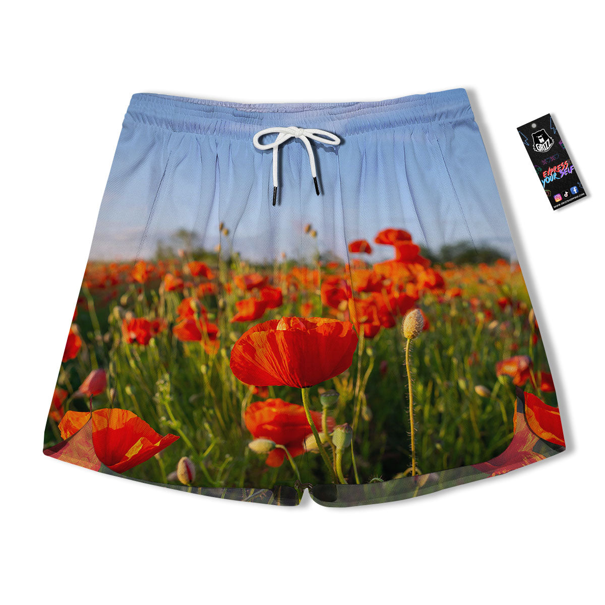 Remembrance Poppy Day Print Men's Running Shorts-grizzshop