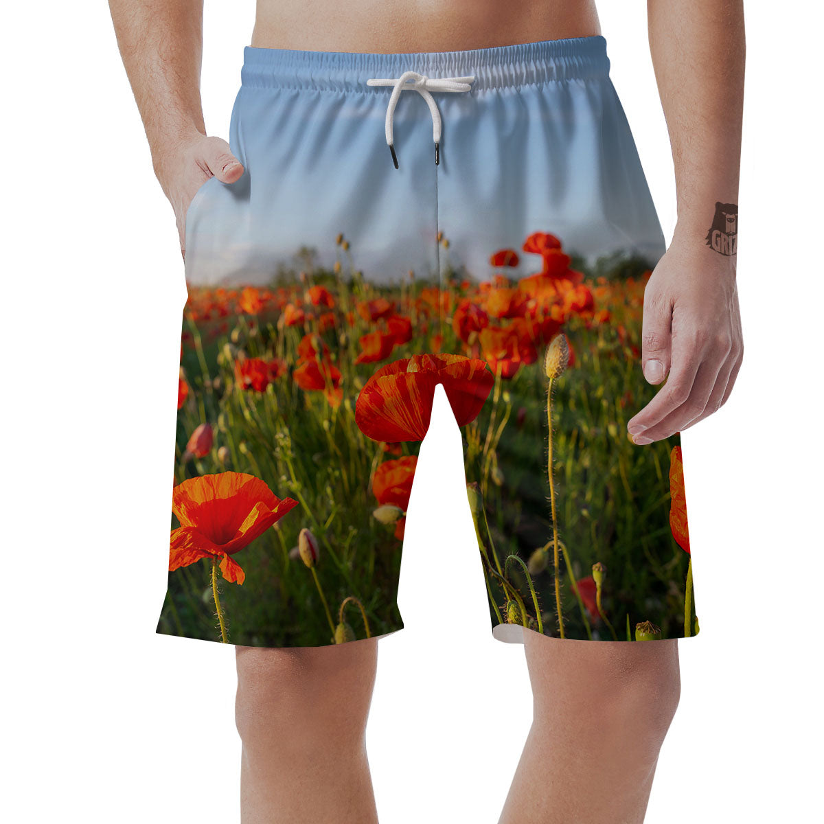 Remembrance Poppy Day Print Men's Shorts-grizzshop